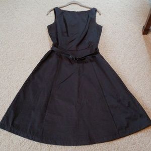 Black a-line dress with belt